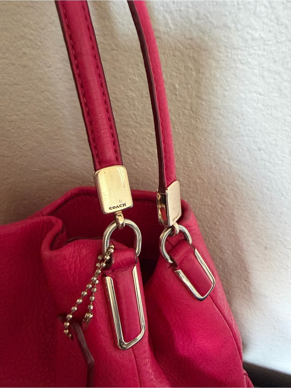 Coach Fuchsia Pink Leather Shoulder Bag - Picture 5 of 13